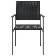 Vidaxl Vrtni stoli 6 kosov črni 54x62,5x89 cm poli ratan