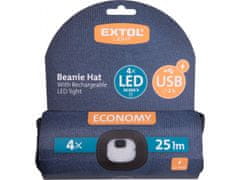 Extol Light pokrovček z naglavno svetilko 4x25lm, USB polnjenje, temno modra, GOSPODARSTVO, univerzalna velikost