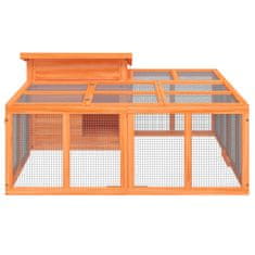 Vidaxl Zajčnik rjav 144x123x67,5 cm trdna borovina