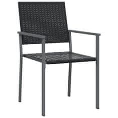 Vidaxl Vrtni stoli 6 kosov črni 54x62,5x89 cm poli ratan