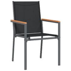 Vidaxl Vrtni stoli 4 kosi črni 55x61,5x90 cm textilene in jeklo