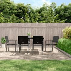 Vidaxl Vrtni stoli 6 kosov črni 54x62,5x89 cm poli ratan