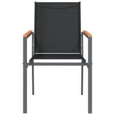 Vidaxl Vrtni stoli 4 kosi črni 55x61,5x90 cm textilene in jeklo