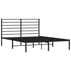 Vidaxl Kovinski posteljni okvir z vzglavjem črn 140x200 cm