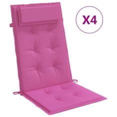 Vidaxl Blazine za stole 4 kosi roza oxford tkanina