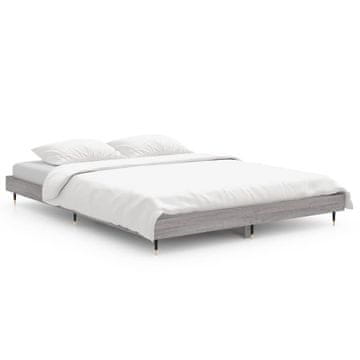 Vidaxl Posteljni okvir siva sonoma 135x190 cm inženirski les
