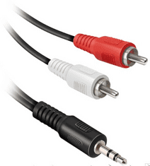 SBS Ekon avdio kabel, 3,5 mm, 2 RCA, črn (ECAJACK2RCA18MMK)