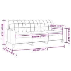 Vidaxl Kavč trosed črn 180 cm umetno usnje