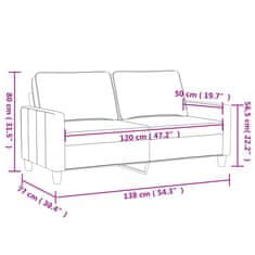 Vidaxl Dvosed siva 120 cm umetno usnje