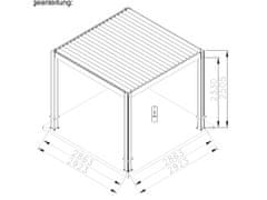 MS VISCOM Bioklimatska pergola 2,86 x 2,86 m; temno siva