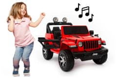 BabyCAR 12V Jeep WRANGLER RUBICON rdeč- otroški električni avto
