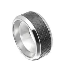 Dici Milano Jeklen prstan s črnim vzorcem DCRG501502 (Obseg 64 mm)