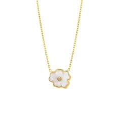 Preciosa Nežna pozlačena ogrlica z rožico Verona 7453Y00