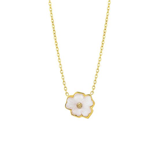 Preciosa Nežna pozlačena ogrlica z rožico Verona 7453Y00