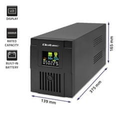 Qoltec Line Interactive UPS | Monolith | 2000VA | 1200W | LCD | USB | RJ45