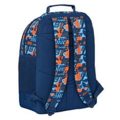 Safta Šolska torba Hot Wheels, modra in oranžna z vzorcem, 32x42x15cm