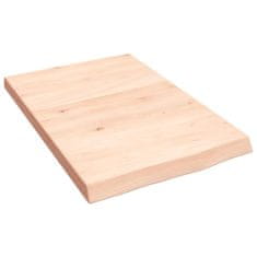 Vidaxl Stenska polica 40x60x(2-4) cm neobdelana trdna hrastovina