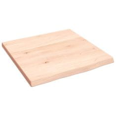 Vidaxl Stenska polica 40x40x2 cm neobdelana trdna hrastovina