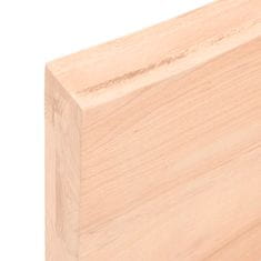 Greatstore Stenska polica 100x30x(2-6) cm neobdelana trdna hrastovina