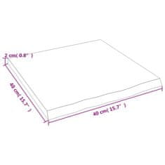 Vidaxl Stenska polica 40x40x2 cm neobdelana trdna hrastovina