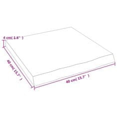 Vidaxl Stenska polica 40x40x4 cm neobdelana trdna hrastovina