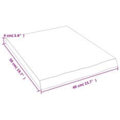 Vidaxl Stenska polica 40x50x4 cm neobdelana trdna hrastovina