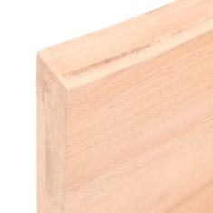 Greatstore Stenska polica 100x30x(2-6) cm neobdelana trdna hrastovina