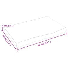Vidaxl Stenska polica 60x40x4 cm neobdelana trdna hrastovina