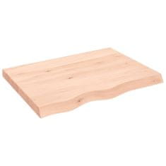 Vidaxl Stenska polica 80x60x6 cm neobdelana trdna hrastovina