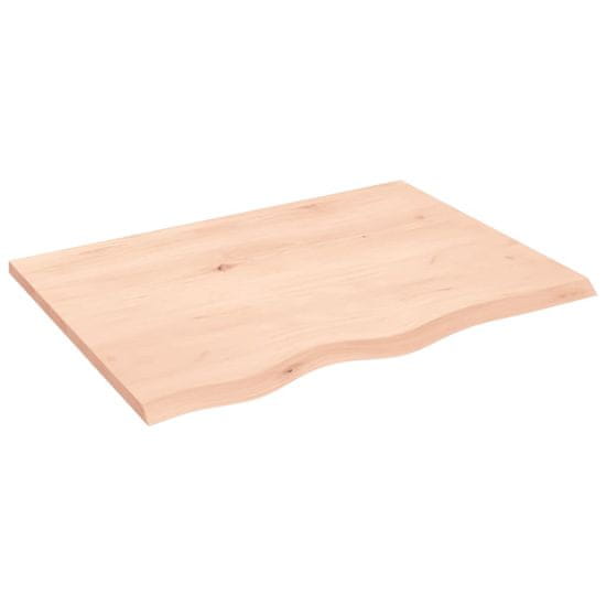 Vidaxl Stenska polica 80x60x2 cm neobdelana trdna hrastovina