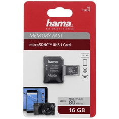 Hama microSDHC 16 GB Class 10 UHS-I 80 MB/s + adapter/mobilni telefon