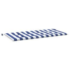 Greatstore Blazina za vrtno klop modro bele črte 120x50x3 cm oxford