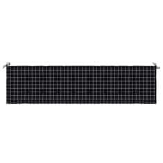 Vidaxl Blazina za vrtno klop črn karo vzorec 200x50x3 cm tkanina