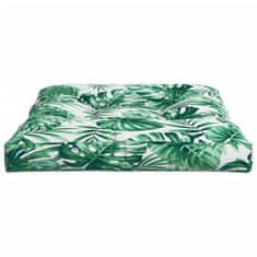 Vidaxl Blazina za kavč iz palet vzorec listja 70x70x12 cm