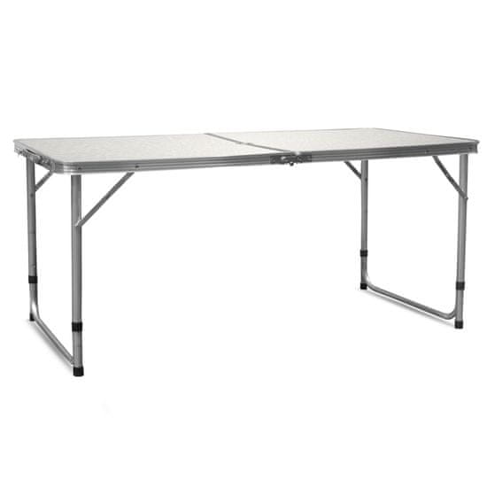 Aga Zložljiva kamping miza 120x60x54/60/70 cm Bela