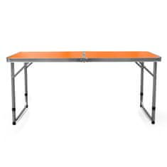 Aga Zložljiva kamping miza 120x60x54/60/70 cm Oranžna