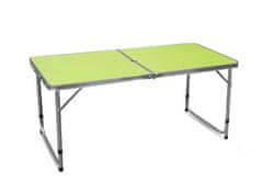 Aga Zložljiva kamping miza 120x60x54/60/70 cm Zelena