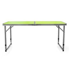 Aga Zložljiva kamping miza 120x60x54/60/70 cm Zelena