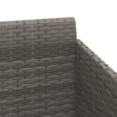 Vidaxl Ležalnik z blazino siv 182x118x63 cm poli ratan