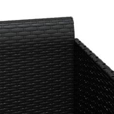 Vidaxl Ležalnik z blazinami črn 182x118x63 cm poli ratan