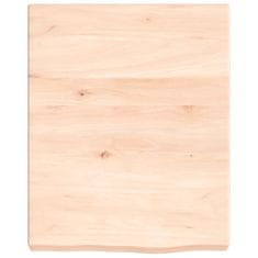Vidaxl Stenska polica 40x50x(2-6) cm neobdelana trdna hrastovina