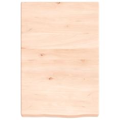 Vidaxl Stenska polica 40x60x(2-6) cm neobdelana trdna hrastovina