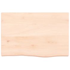 Vidaxl Stenska polica 60x40x(2-6) cm neobdelana trdna hrastovina