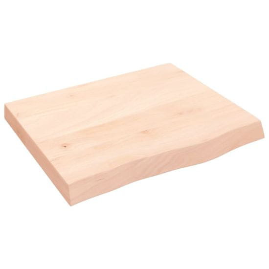 Greatstore Stenska polica 60x50x(2-6) cm neobdelana trdna hrastovina