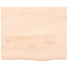 Vidaxl Stenska polica 60x50x(2-4) cm neobdelana trdna hrastovina