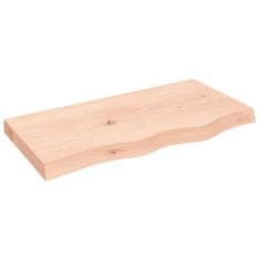 Vidaxl Stenska polica 80x40x6 cm neobdelana trdna hrastovina