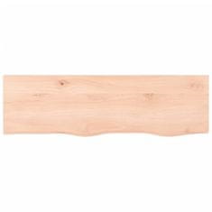 Greatstore Stenska polica 100x30x(2-6) cm neobdelana trdna hrastovina