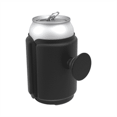 PopSockets PopThirst, nosilec za pločevinke/ pokrovček, z vgrajenim ročajem PopGrip Gen. 2, črn