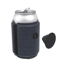 PopSockets PopThirst, nosilec za pločevinke/ pokrovček, z vgrajenim ročajem PopGrip Gen. 2, temno modri melanž