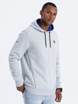 OMBRE Moška majica s kapuco Colgrewn sivi melanž